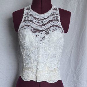 Vintage Carnival 36B Bustier Lace Halter Corset Top